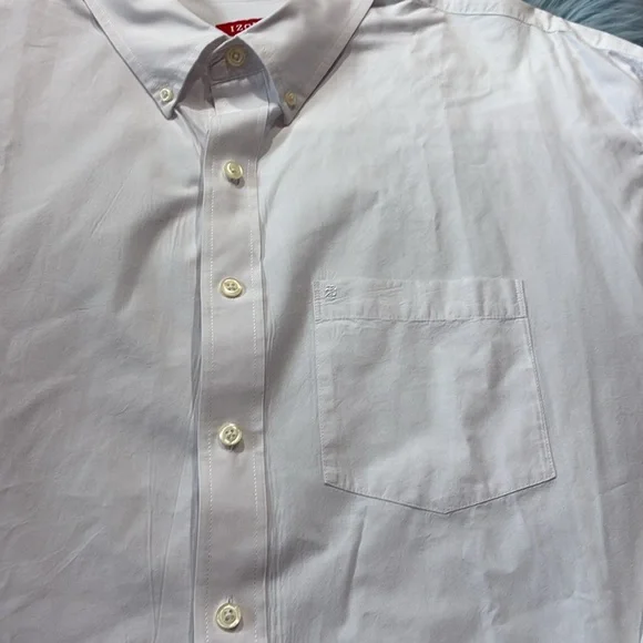IZOD Cotton White Pocket Long Sleeve Button Down Shirt sz 4XLT - Picture 3 of 11